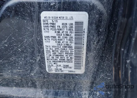 2015 Nissan Rogue Select S from USA, damaged, VIN JN8AS5MV3FW763836